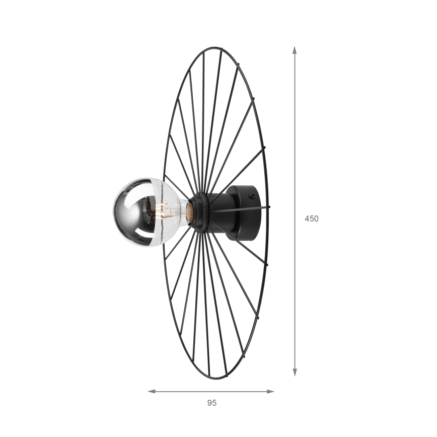 Sieninis šviestuvas MONTANA 1xE27/15W/230V diametras 45 cm juoda