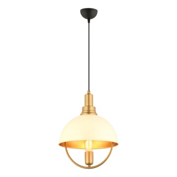 Sieninis šviestuvas MONZA 1xE27/40W/230V, 30 cm, kreminė/auksinė