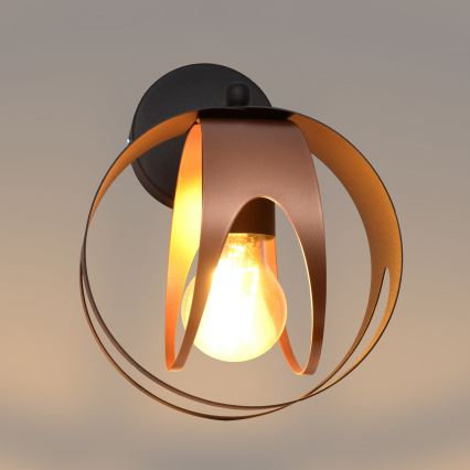 Sieninis šviestuvas MOONLIGHT 1xE27/15W/230V juodas/varinis