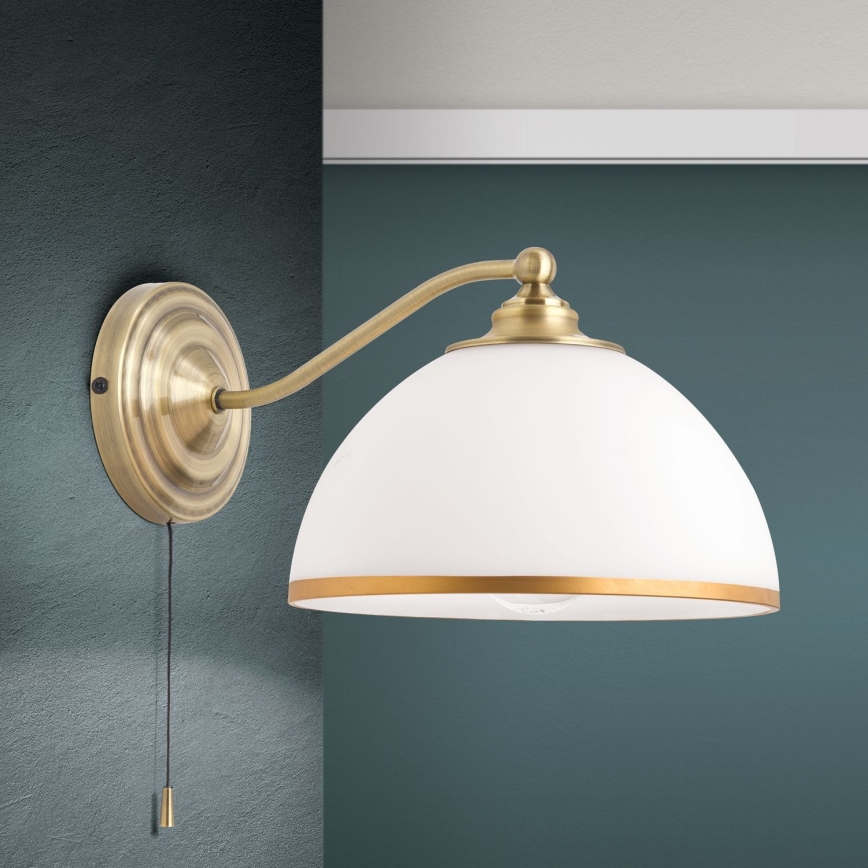 Sieninis šviestuvas OLD LAMP 1xE27/40W/230V balta/žalvaris