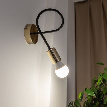 Sieninis šviestuvas OXFORD 1xE27/15W/230V auksinis/juodas