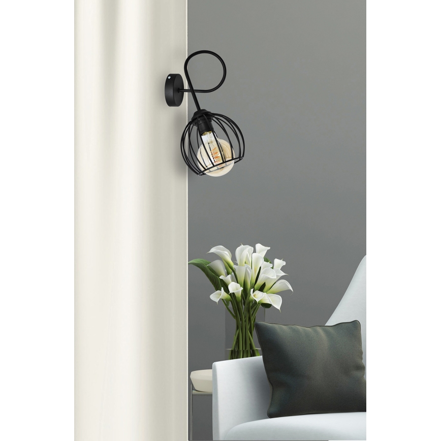 Sieninis šviestuvas OXFORD 1xE27/15W/230V juodas