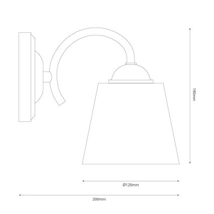Sieninis šviestuvas PAFOS 1xE27/15W/230V blizgus chromas