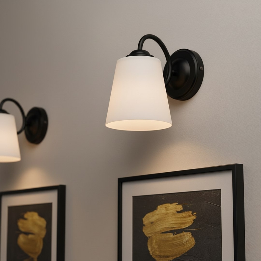 Sieninis šviestuvas PAFOS 1xE27/15W/230V juodas