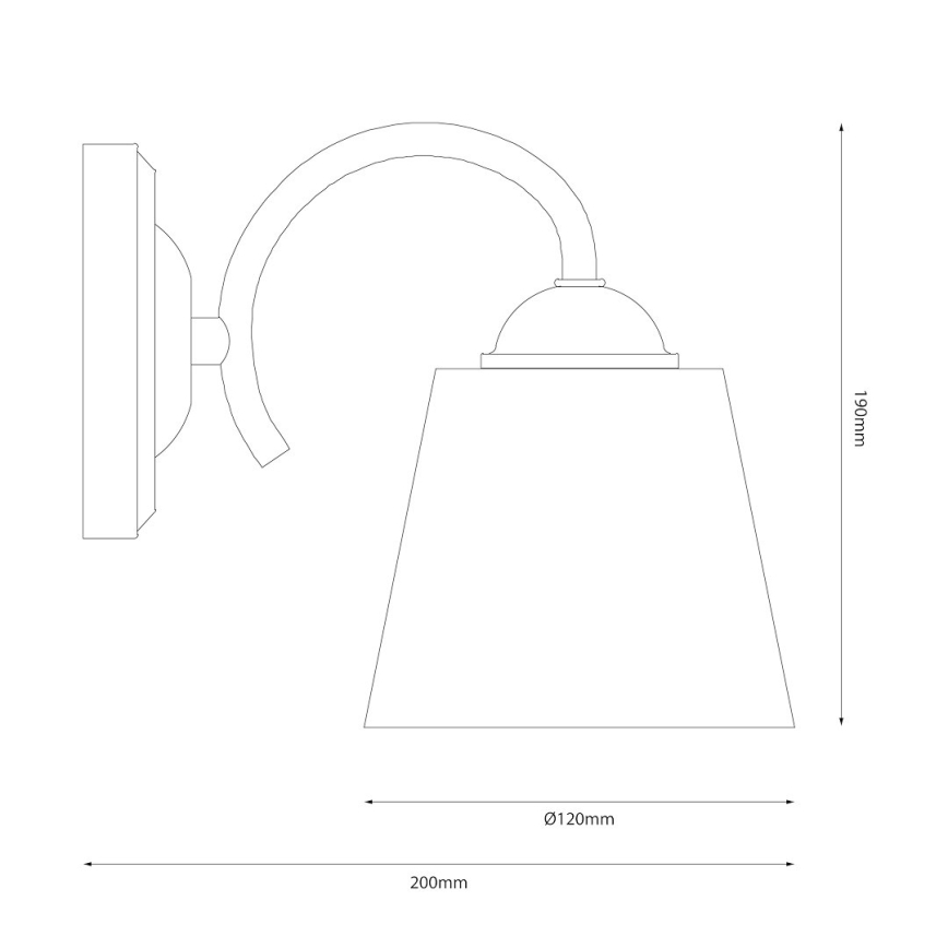 Sieninis šviestuvas PAFOS 1xE27/15W/230V juodas