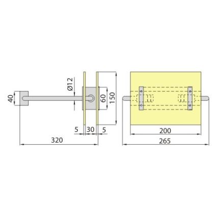 Sieninis šviestuvas PALIA R7s/100W/230V