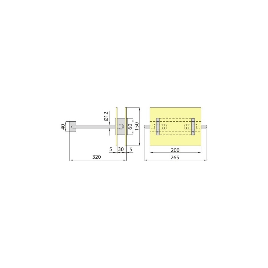 Sieninis šviestuvas PALIA R7s/100W/230V