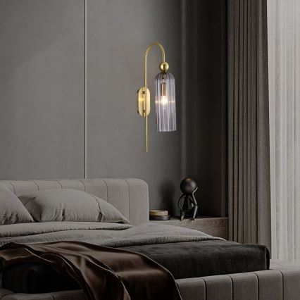 Sieninis šviestuvas PIEGA 1xE14/40W/230V žalvaris/dūminė juoda