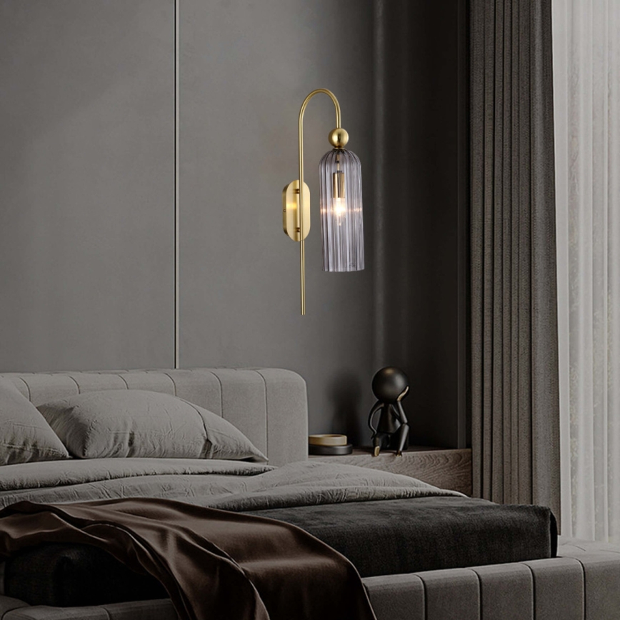 Sieninis šviestuvas PIEGA 1xE14/40W/230V žalvaris/dūminė juoda