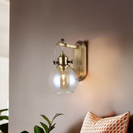 Sieninis šviestuvas POLINO 1xE27/40W/230V bronzinis