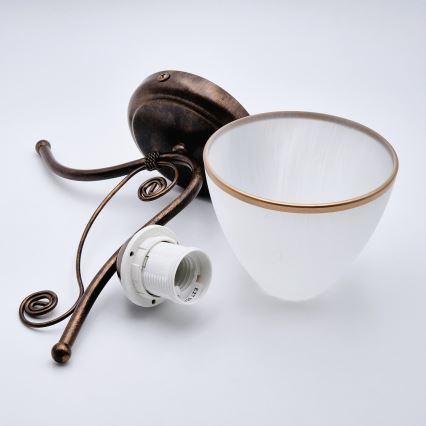 Sieninis šviestuvas RETRO II 1xE27/60W/230V bronzinė patina