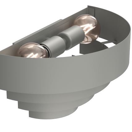 Sieninis šviestuvas RINGS 2xE27/15W/230V pilka