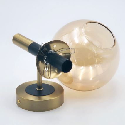 Sieninis šviestuvas ROLLO 1xE14/5W/230V auksas/dūminis smėlio spalva