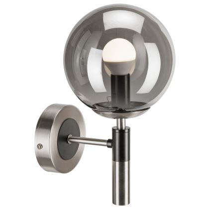 Sieninis šviestuvas ROLLO 1xE14/5W/230V matinis chromas/dūminis