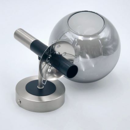 Sieninis šviestuvas ROLLO 1xE14/5W/230V matinis chromas/dūminis