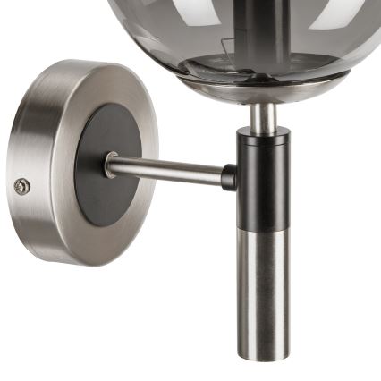 Sieninis šviestuvas ROLLO 1xE14/5W/230V matinis chromas/dūminis
