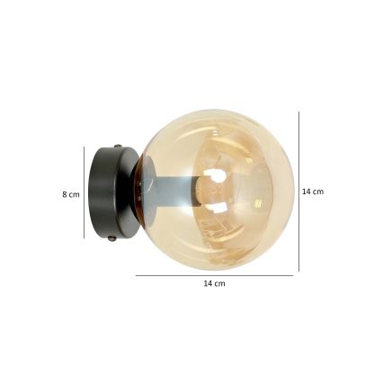 Sieninis šviestuvas ROSSI 1xE14/10W/230V juoda/smėlio spalva