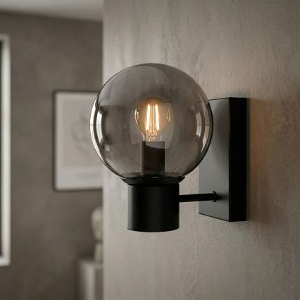 Sieninis šviestuvas SFERIO 1xE14/5W/230V juoda/dūminė juoda