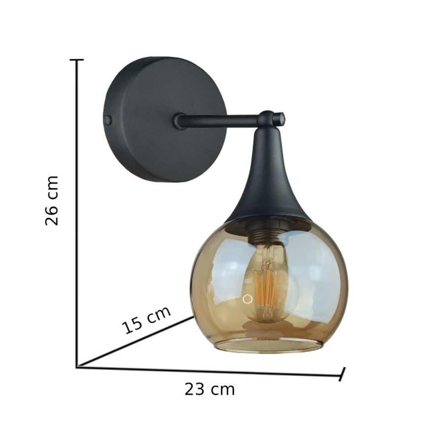 Sieninis šviestuvas STAR 1xE27/60W/230V juoda/dūminis smėlio spalva