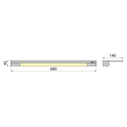 Sieninis šviestuvas su lentyna APERA T5 G5/13W/230V 68 cm