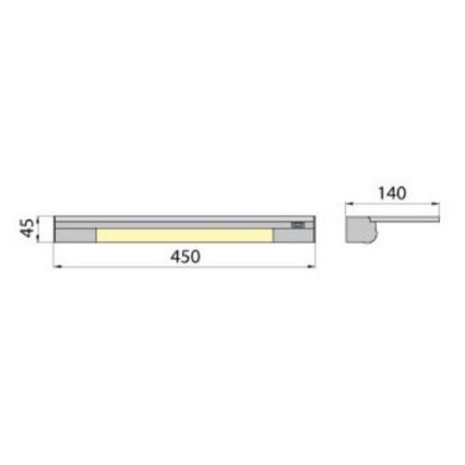 Sieninis šviestuvas su spintele APERA T5 G5/8W/230V 45 cm