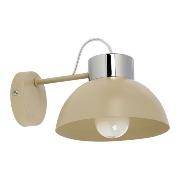 Sieninis šviestuvas TEDI 1xE27/60W/230V smėlio spalva/blizgus chromas