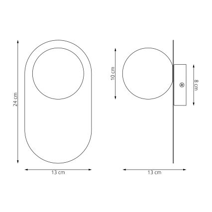 Sieninis šviestuvas VIVA 1xG9/8W/230V juoda