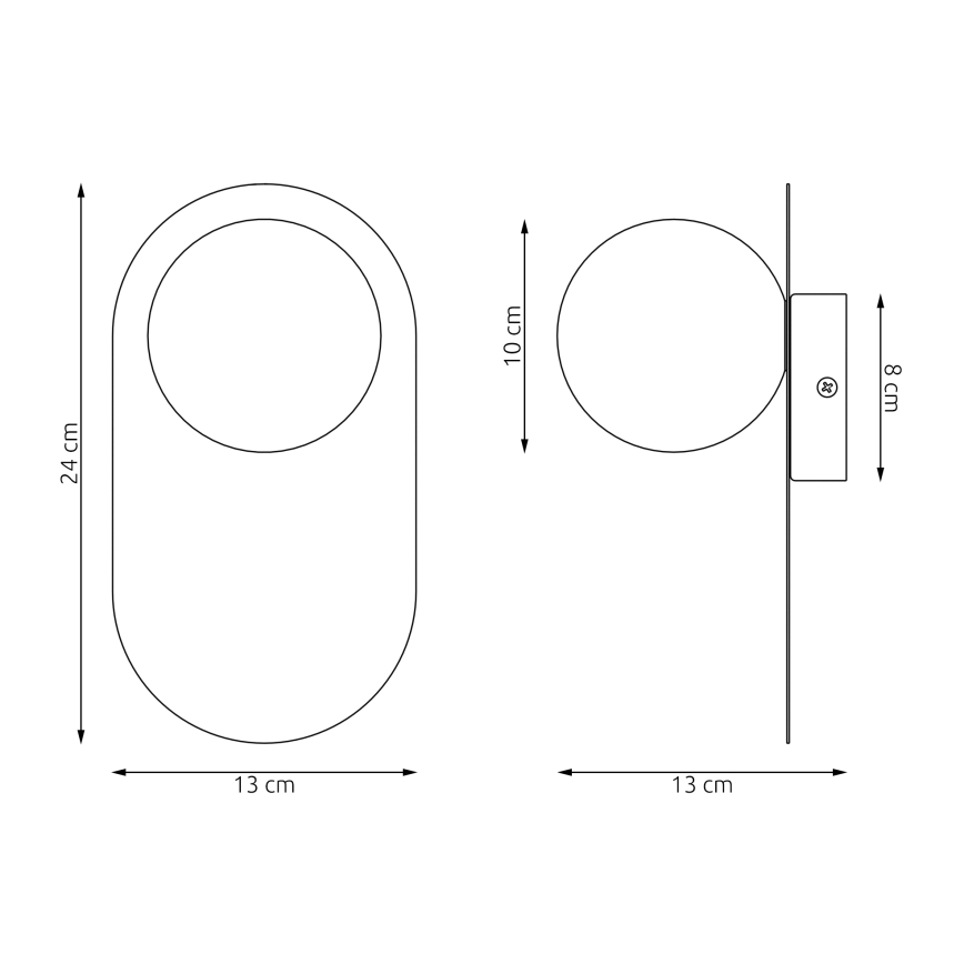 Sieninis šviestuvas VIVA 1xG9/8W/230V juoda