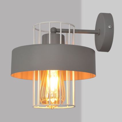 Sieninis šviestuvas VOLTA 1xE27/15W/230V pilkas