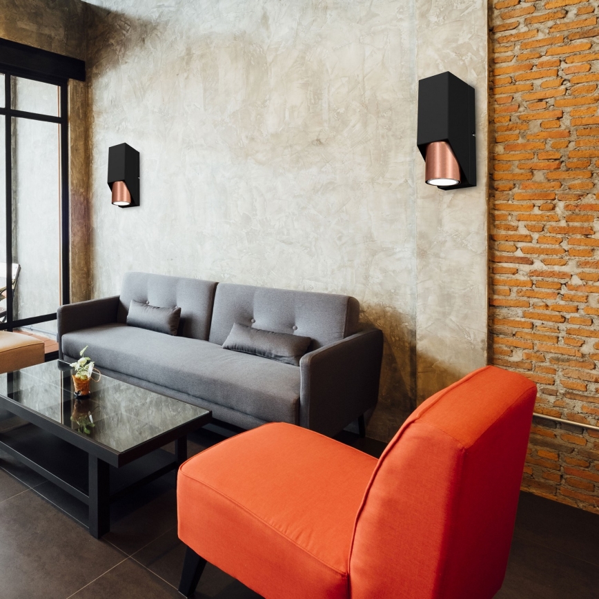 Sieninis šviestuvas WALL 1xGU10/8W/230V juodas/varis