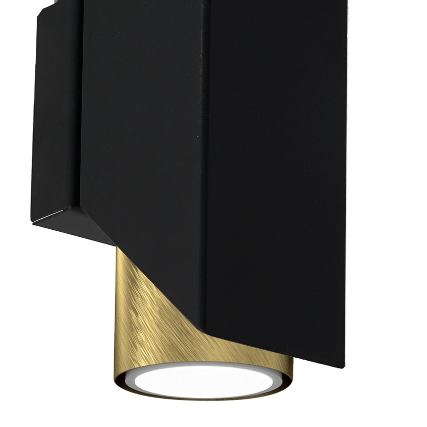 Sieninis šviestuvas WALL 2xGU10/8W/230V juodas/žalvaris