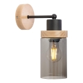 Sieninis šviestuvas WOODNEST 1xE27/15W/230V pušinis/dūminė juoda