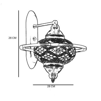 Sieninis šviestuvas YENI 1xE27/40W/230V bronzinis