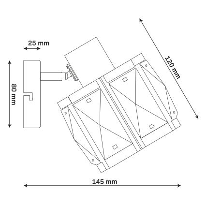 Sieninis šviestuvas ZAHARA 1xE27/10W/230V juodas