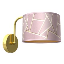 Sieninis šviestuvas ZIGGY 1xE27/60W/230V rožinis/aukso