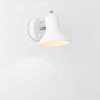 Sieninis taškinis šviestuvas ASTAMA 1xE27/40W/230V balta/žalvaris