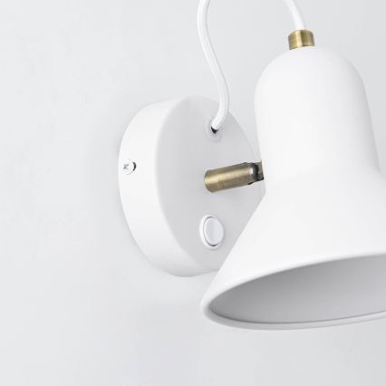 Sieninis taškinis šviestuvas ASTAMA 1xE27/40W/230V balta/žalvaris