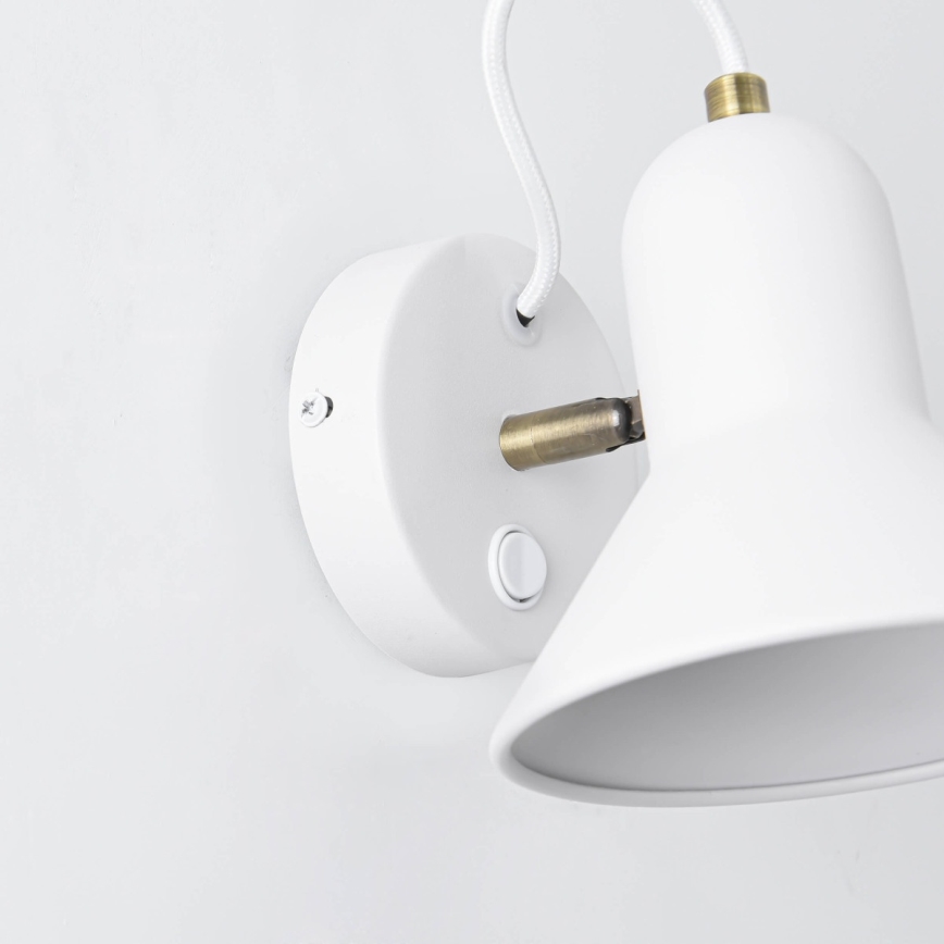 Sieninis taškinis šviestuvas ASTAMA 1xE27/40W/230V balta/žalvaris