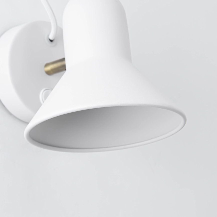 Sieninis taškinis šviestuvas ASTAMA 1xE27/40W/230V balta/žalvaris