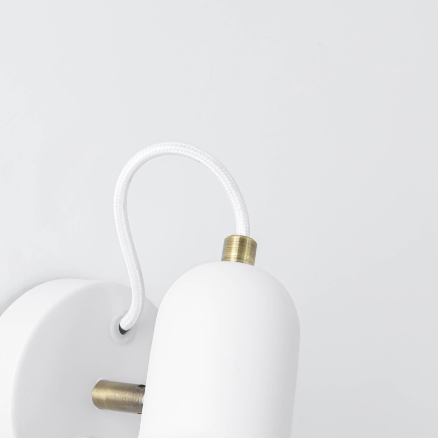 Sieninis taškinis šviestuvas ASTAMA 1xE27/40W/230V balta/žalvaris