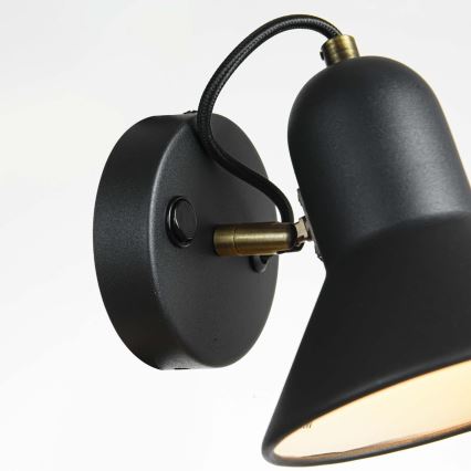 Sieninis taškinis šviestuvas ASTAMA 1xE27/40W/230V juodas/žalvarinis