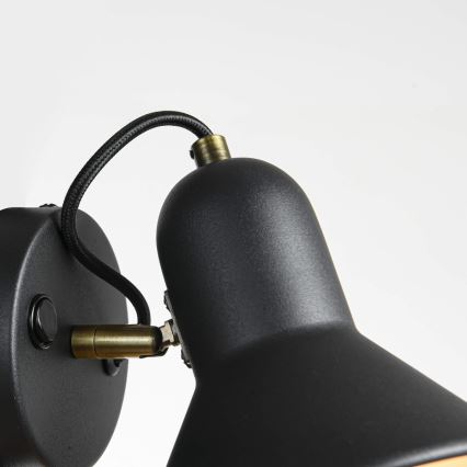 Sieninis taškinis šviestuvas ASTAMA 1xE27/40W/230V juodas/žalvarinis