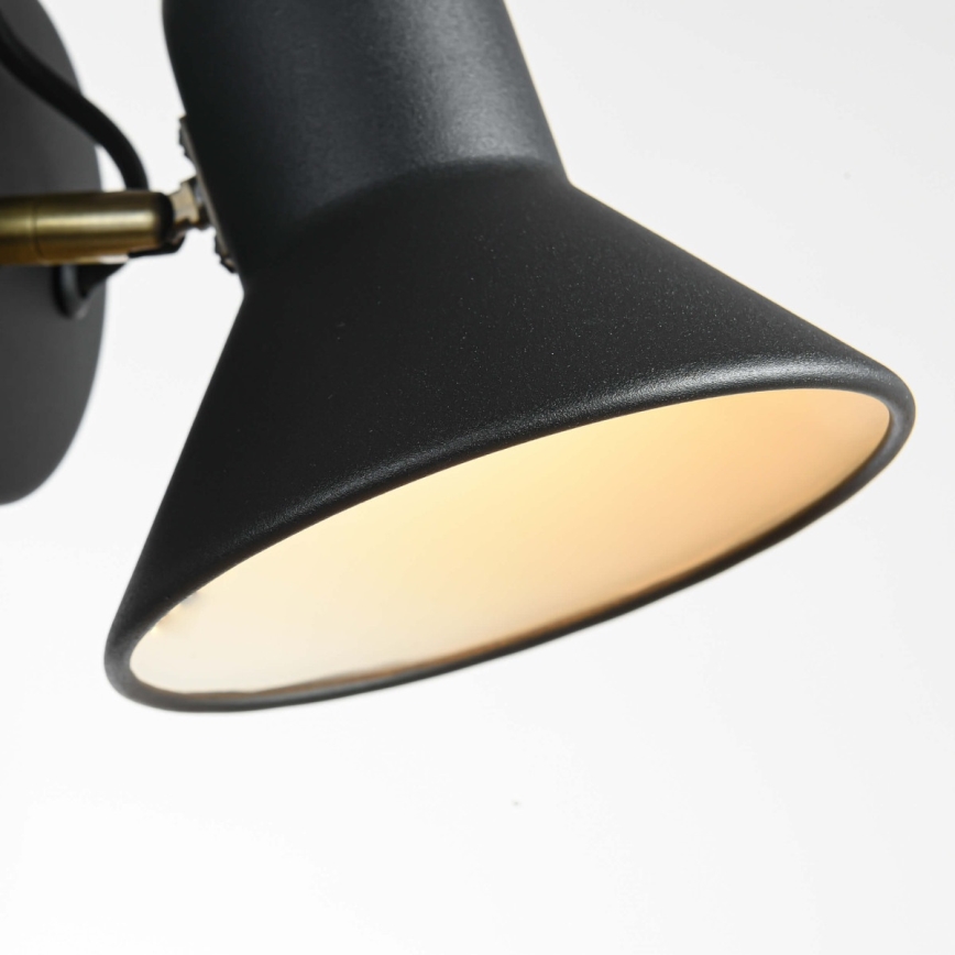 Sieninis taškinis šviestuvas ASTAMA 1xE27/40W/230V juodas/žalvarinis