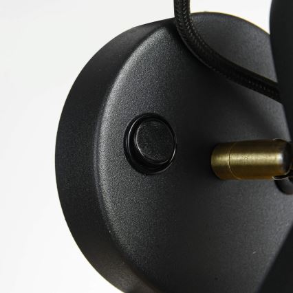 Sieninis taškinis šviestuvas ASTAMA 1xE27/40W/230V juodas/žalvarinis