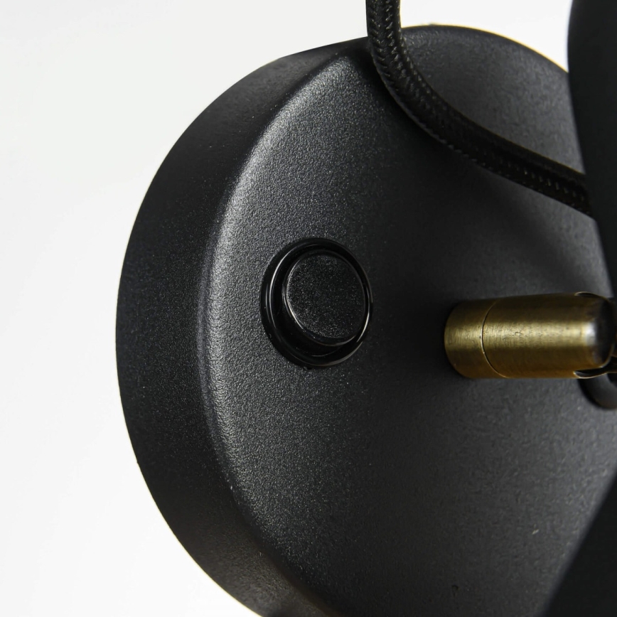 Sieninis taškinis šviestuvas ASTAMA 1xE27/40W/230V juodas/žalvarinis