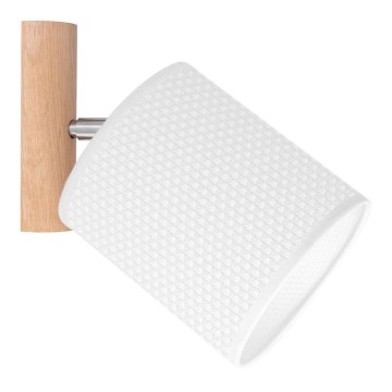 Sieninis taškinis šviestuvas BENITA 1xE27/25W/230V balta/ąžuolas