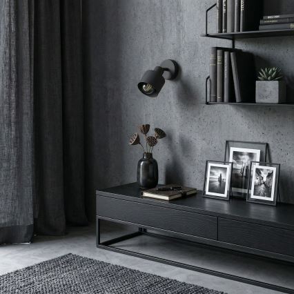 Sieninis taškinis šviestuvas PARKLA 1xE27/15W/230V juodas