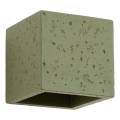 Sieninis taškinis šviestuvas QUAD 1xG9/8W/230V betonas/žalia