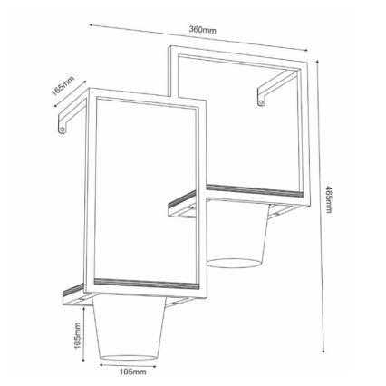 Sieninis vazonas 46x36cm auksinis