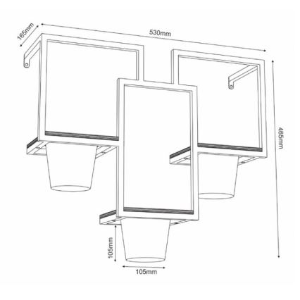 Sieninis vazonas 46x53 cm juoda
